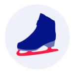 Schaatsicoon Ronding Zandstra – Kunstschaats blauw